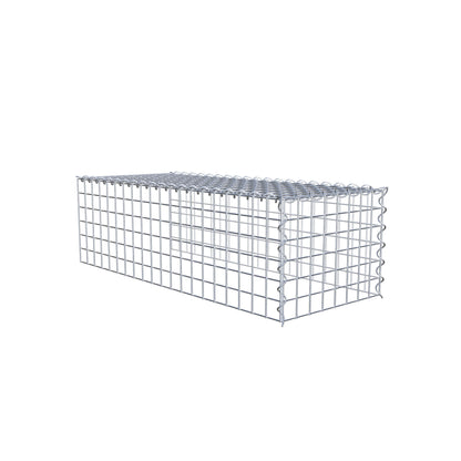 Opvokset gabion type 4 100 cm x 30 cm x 40 cm (L x H x D), maskestørrelse 5 cm x 5 cm, spiral
