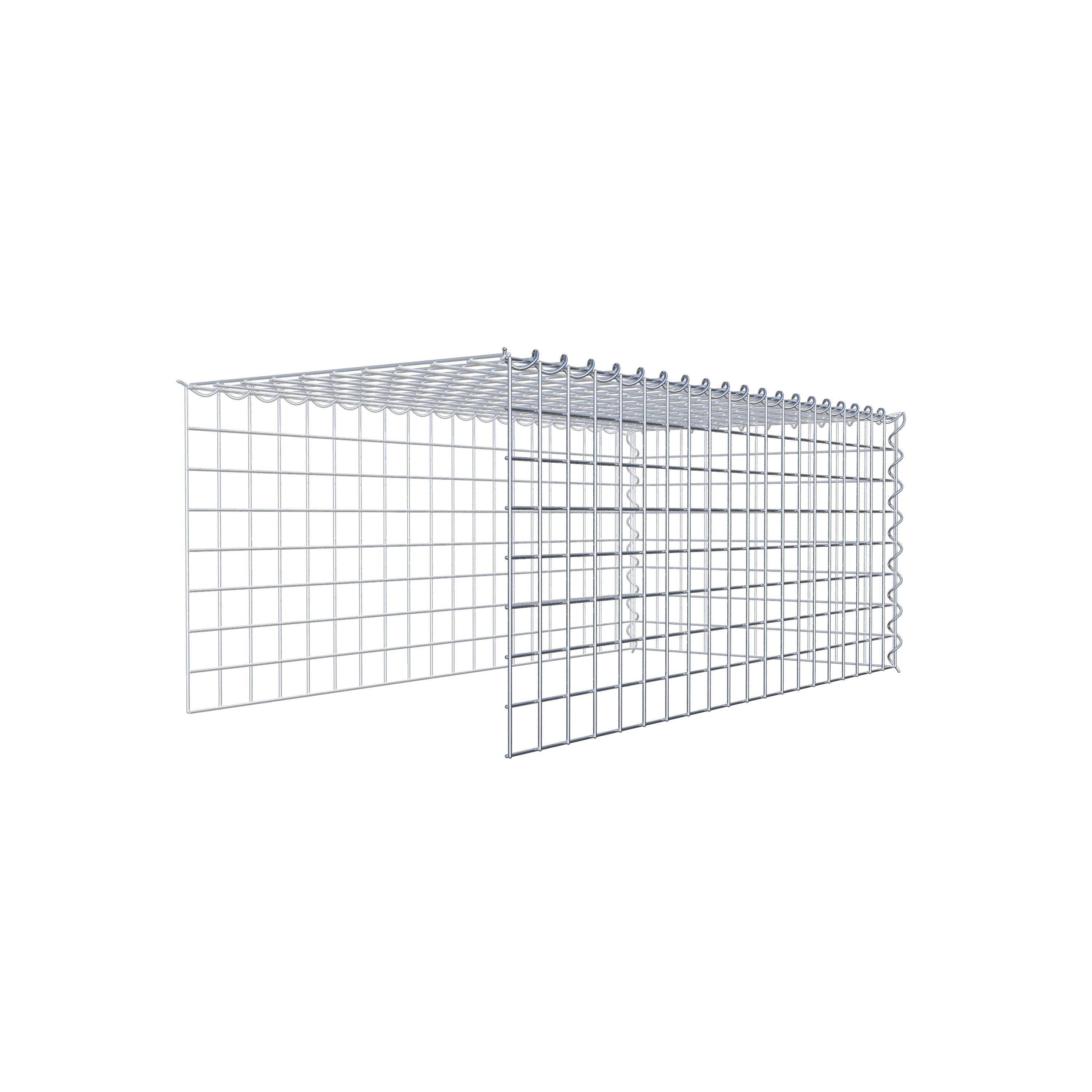 Add-on schanskorf type 4 100 cm x 40 cm x 50 cm (L x H x D), maaswijdte 5 cm x 5 cm, spiraalvormig