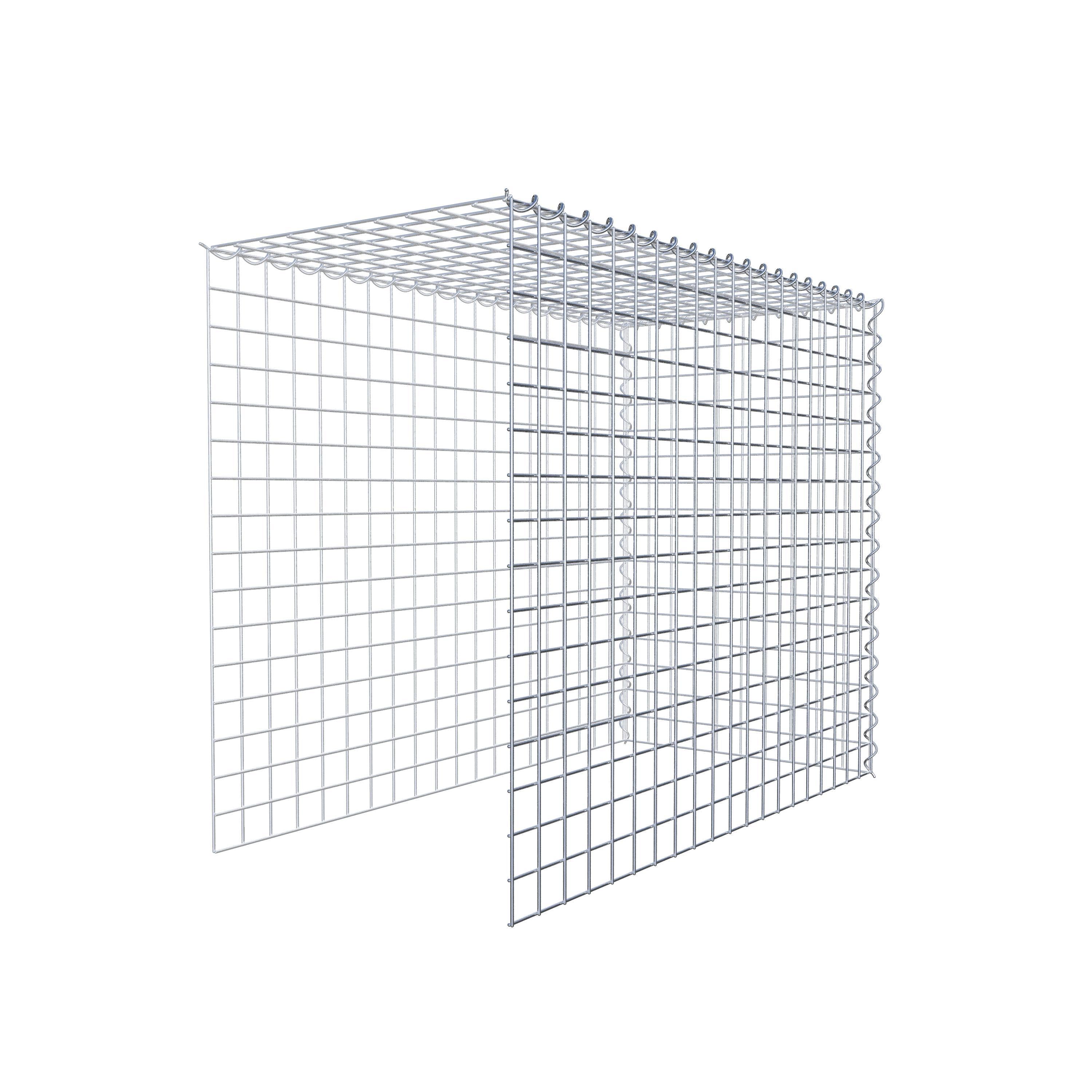 Add-on schanskorf type 4 100 cm x 80 cm x 50 cm (L x H x D), maaswijdte 5 cm x 5 cm, spiraalvormig