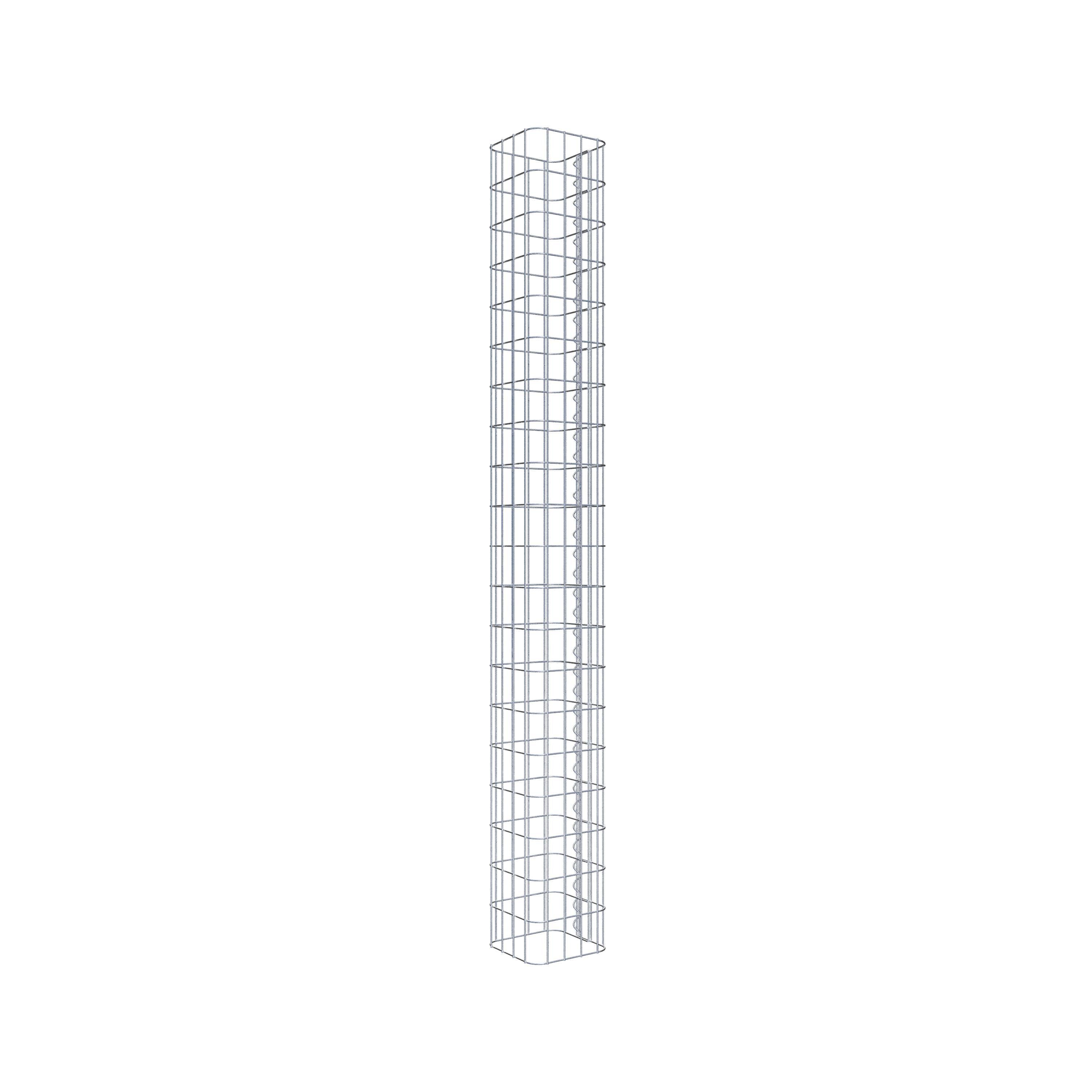 Schanskorfzuil, vierkant 22 cm x 22 cm, 200 cm hoog, MW 5 cm x 10 cm