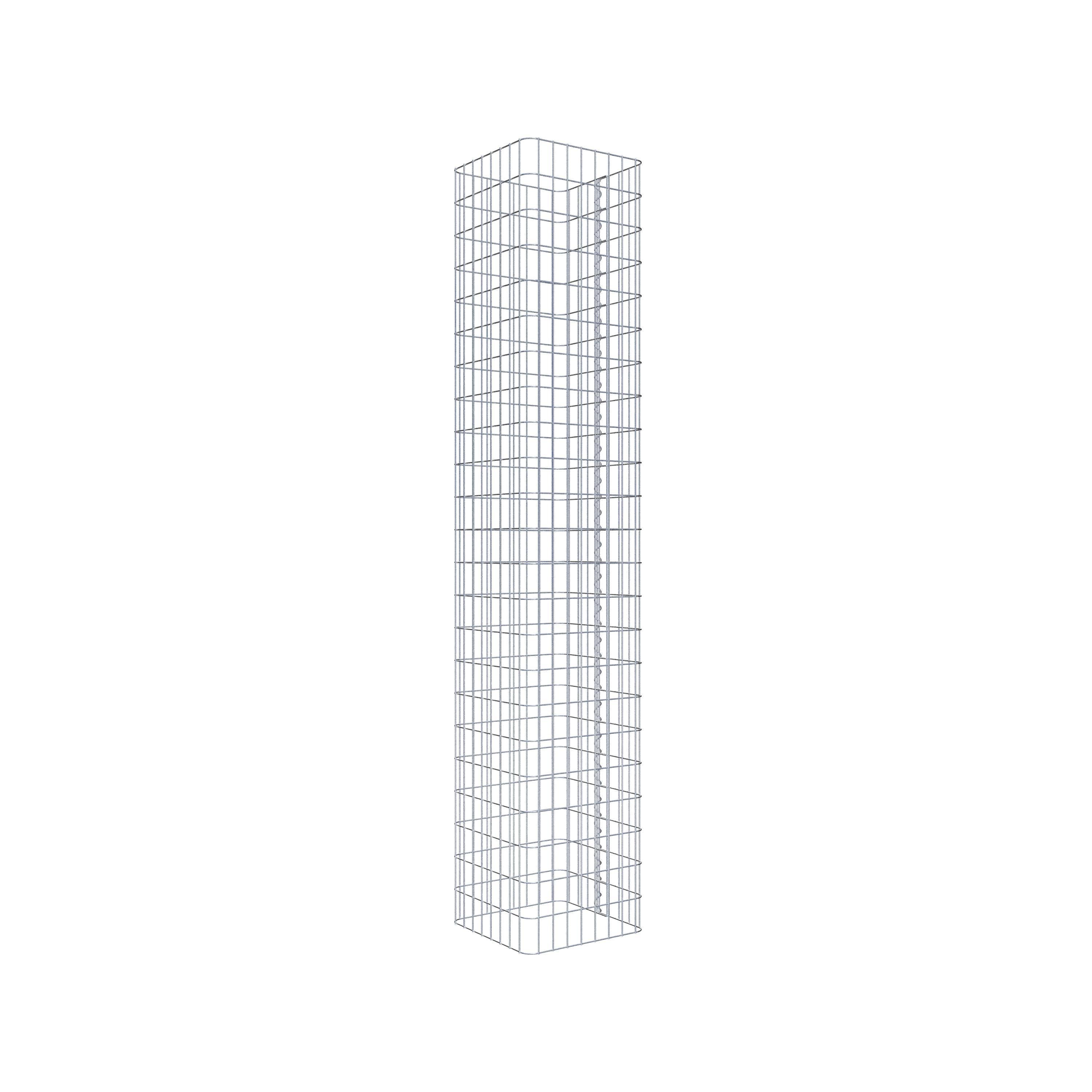 Gabionensäule eckig 42  cm x 42  cm, 230 cm Höhe, MW 5 cm x 10 cm