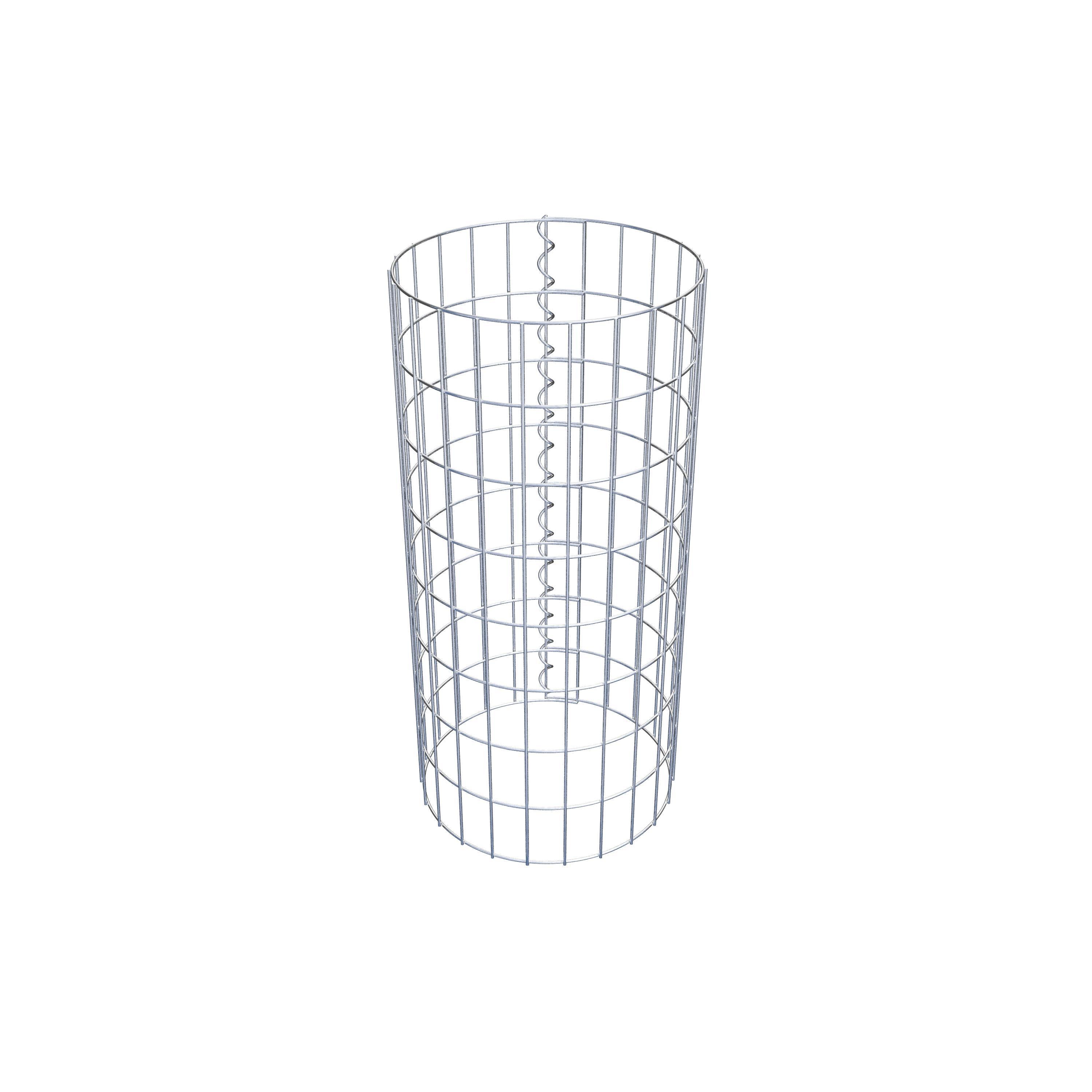 Coluna de gabião redonda 37 cm de diâmetro, 80 cm de altura, malhagem 5 cm x 10 cm