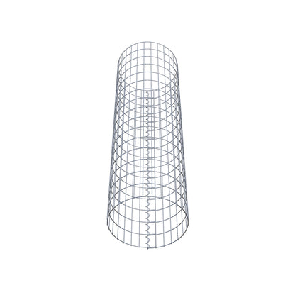 Schanskorfzuil rond 47 cm diameter, 160 cm hoogte, maaswijdte 5 cm x 10 cm