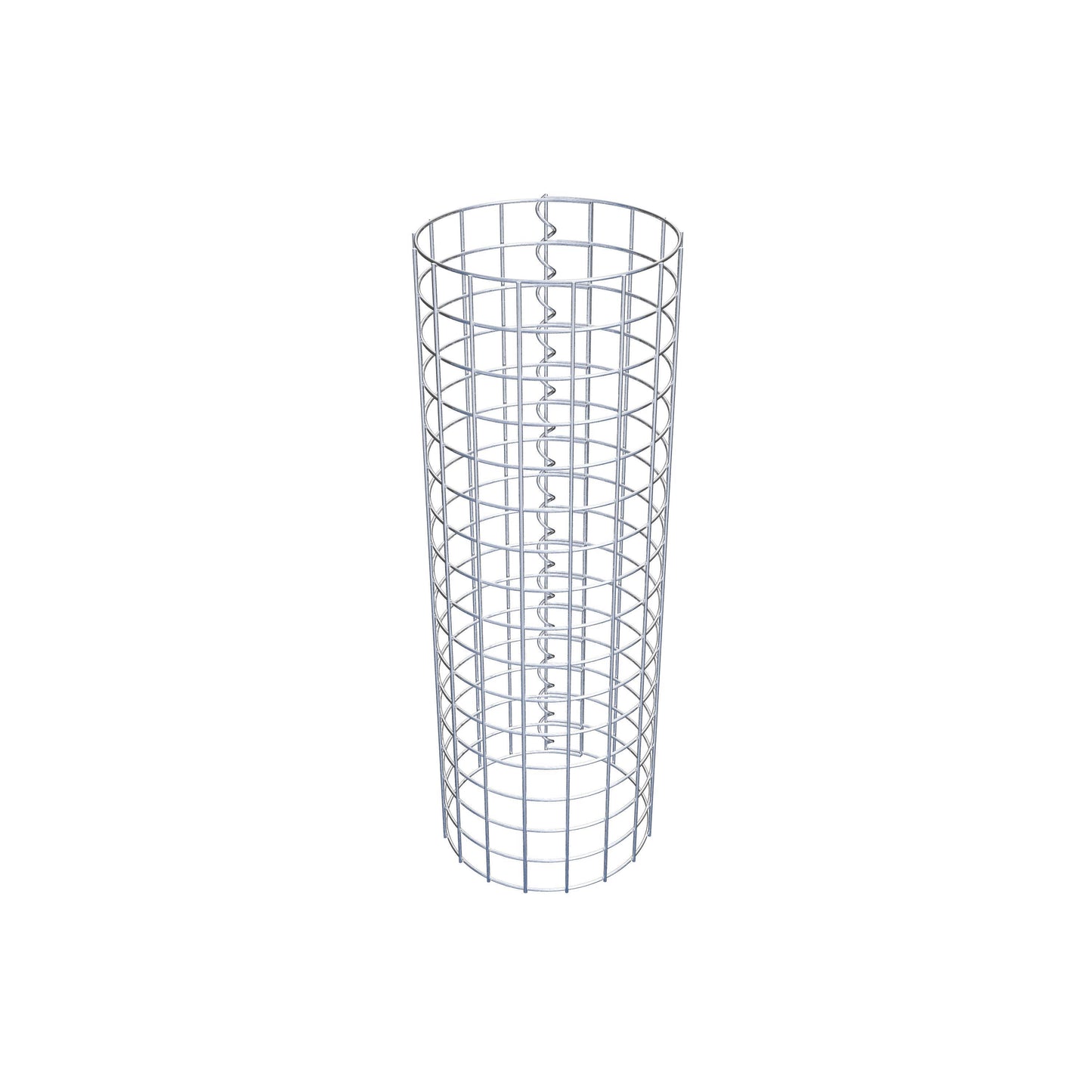 Gabion column around 27 cm diameter, 80 cm height, mesh size 5 cm x 5 cm