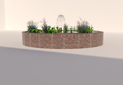 Gabion raised pond, round, outer diameter 292 cm, height 80 cm, mesh size 5 x 5 cm, wall thickness 15 cm
