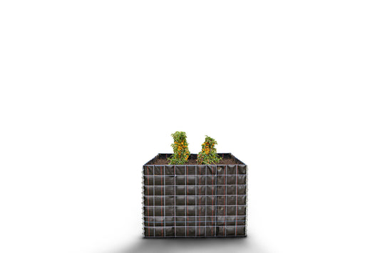 Rechthoekig verhoogd bed zonder stenen - Lengte: 100 cm - Hoogte: 70 cm - Diepte: 100 cm - Maaswijdte: 10 x 10 cm