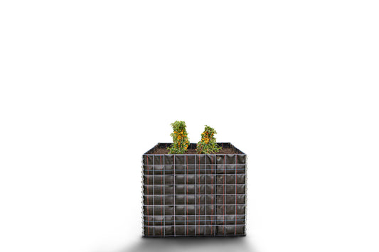 Rechthoekig verhoogd bed zonder stenen - Lengte: 100 cm - Hoogte: 80 cm - Diepte: 100 cm - Maaswijdte: 10 x 10 cm