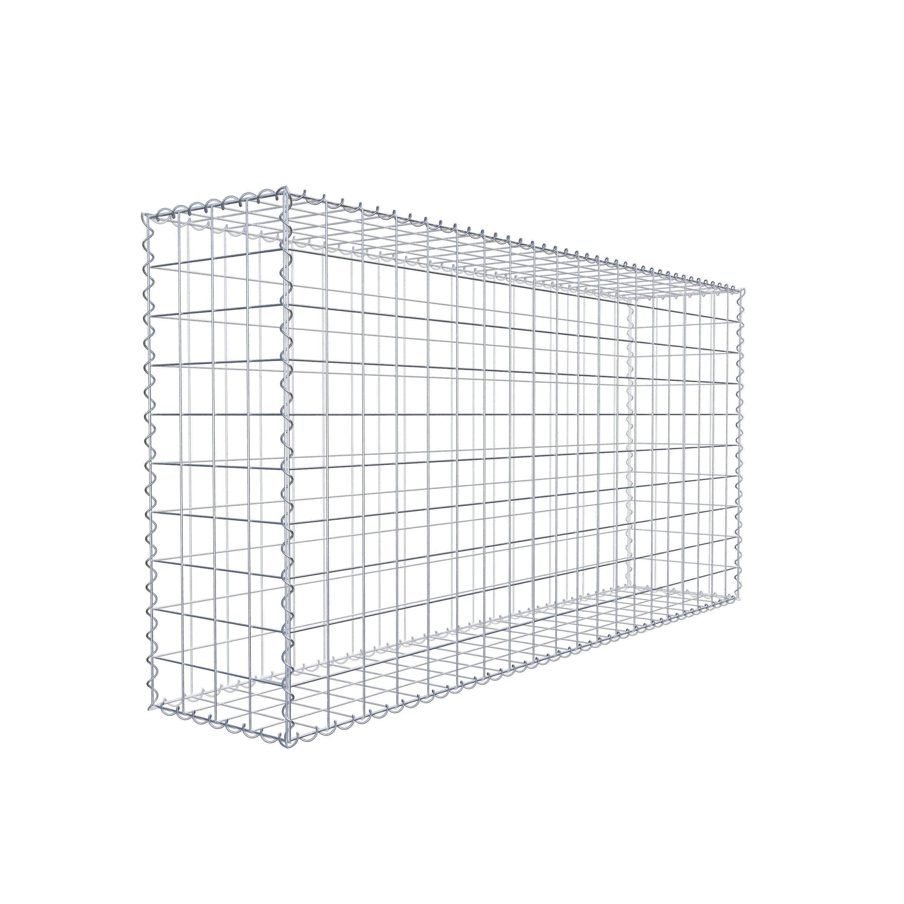 Schanskorf 200 cm x 100 cm x 40 cm (L x H x D), maaswijdte 10 cm x 10 cm, spiraalvormig