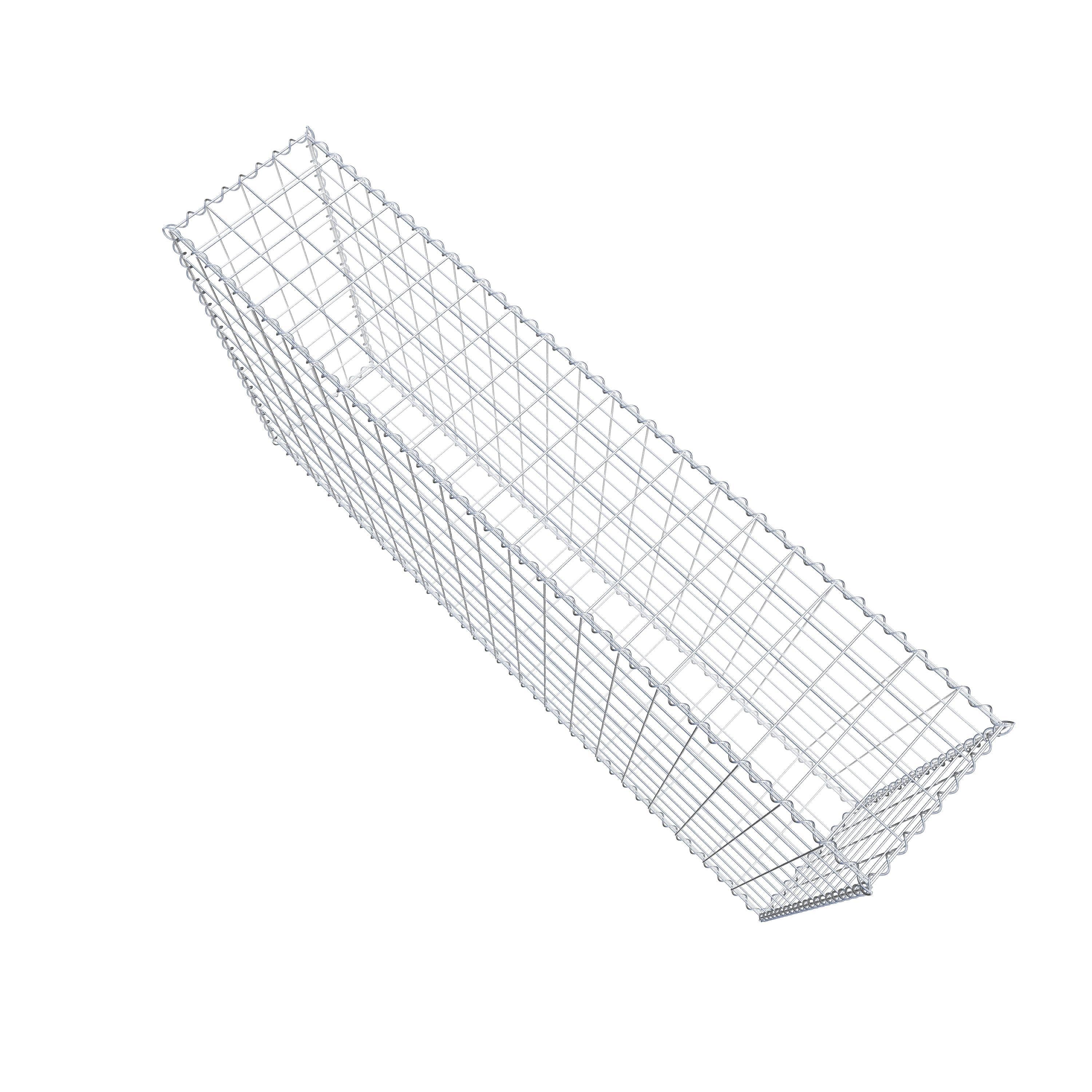 Schanskorf 200 cm x 100 cm x 40 cm (L x H x D), maaswijdte 10 cm x 10 cm, spiraalvormig