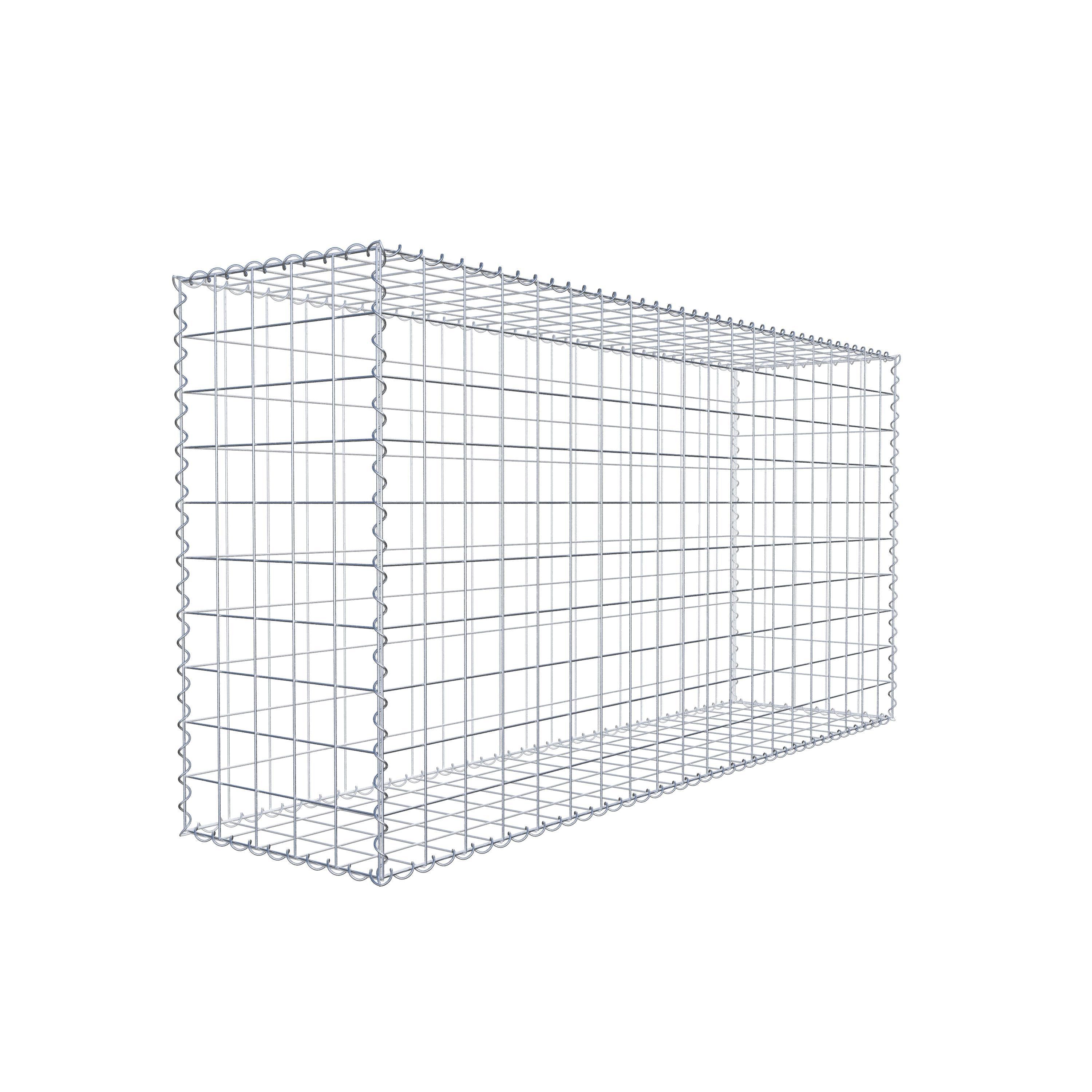 Schanskorf 200 cm x 100 cm x 50 cm (L x H x D), maaswijdte 10 cm x 10 cm, spiraalvormig