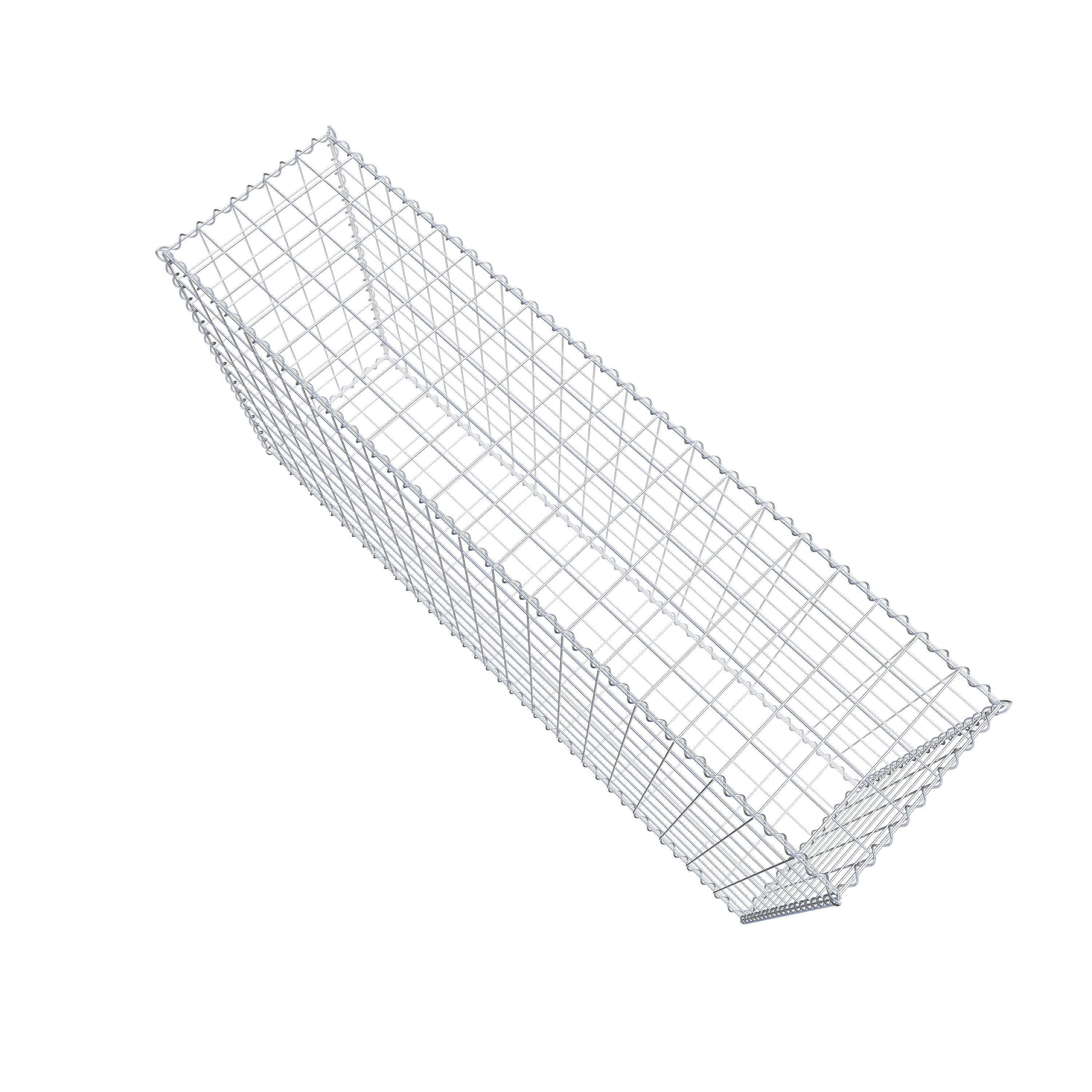 Schanskorf 200 cm x 100 cm x 50 cm (L x H x D), maaswijdte 10 cm x 10 cm, spiraalvormig