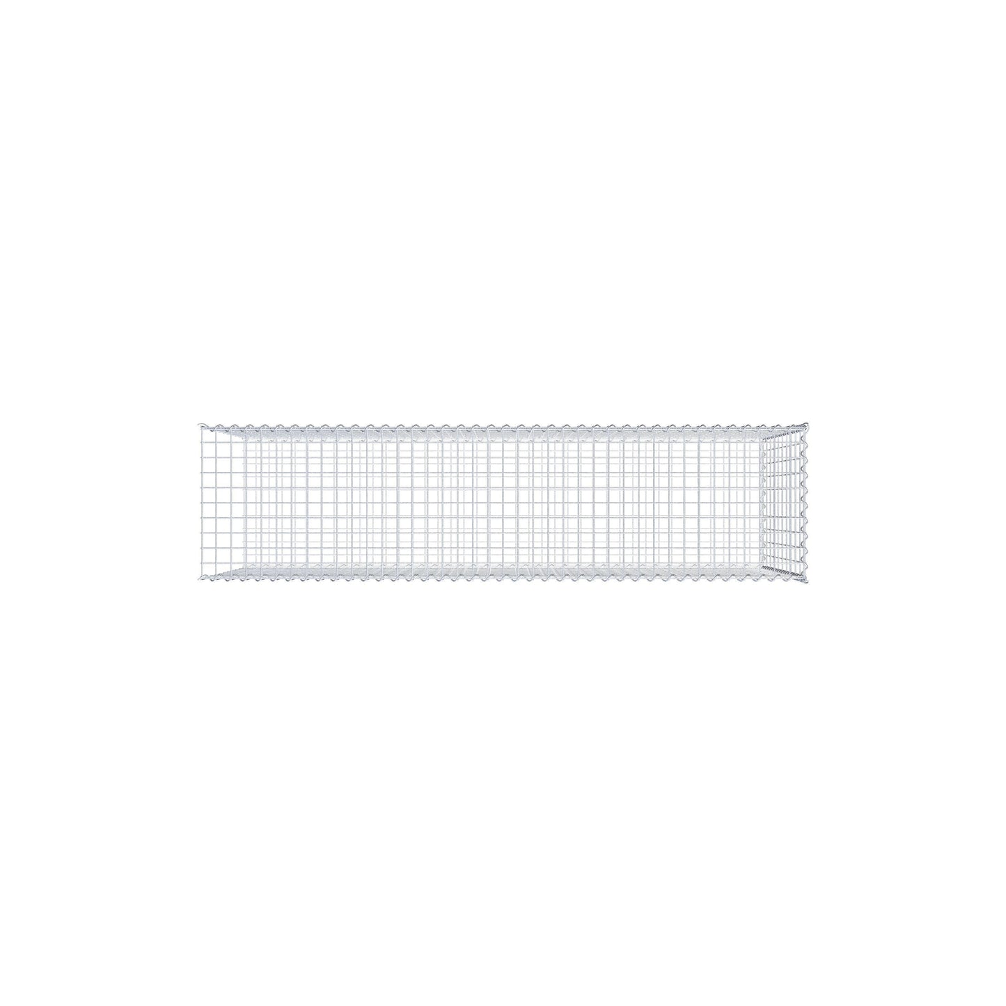 Opbouw schanskorf type 2 200 cm x 100 cm x 50 cm (L x H x D), maaswijdte 5 cm x 10 cm, spiraalvormig