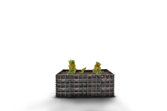 Rechthoekig verhoogd bed zonder stenen - Lengte: 130 cm - Hoogte: 50 cm - Diepte: 80 cm - Maaswijdte: 10 x 10 cm