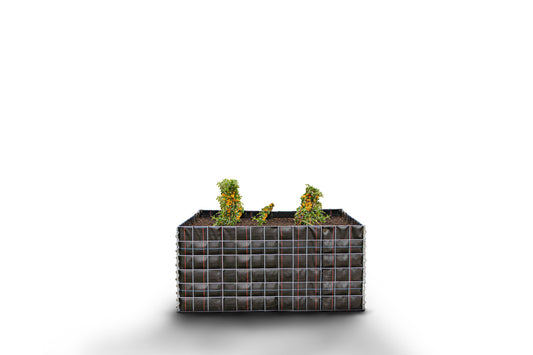 Rechthoekig verhoogd bed zonder stenen - Lengte: 130 cm - Hoogte: 60 cm - Diepte: 60 cm - Maaswijdte: 10 x 10 cm