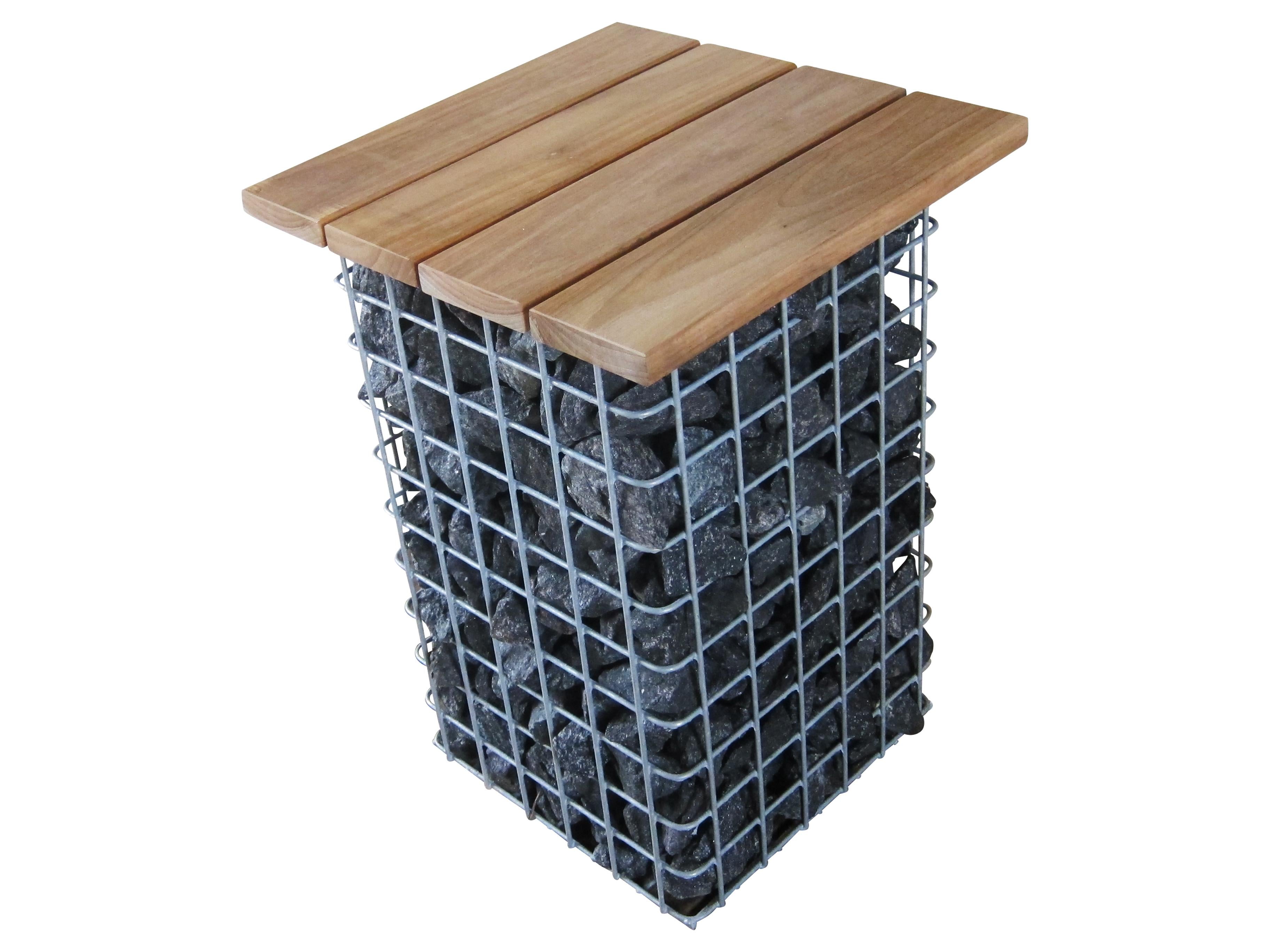 Taburete galvanizado en caliente MW 5 x 5 cm, TEAK