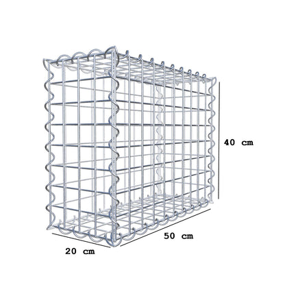 Gabion 50 cm x 40 cm x 20 cm (L x H x D), mesh size 5 cm x 5 cm, spiral