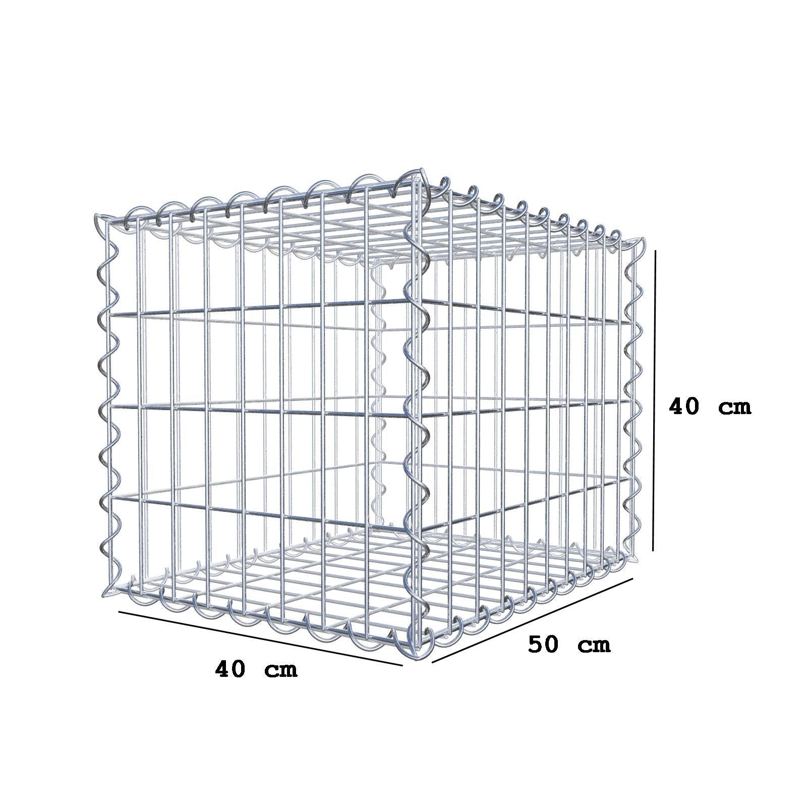 Gabion 50 cm x 40 cm x 40 cm (L x H x D), maskstorlek 5 cm x 10 cm, spiral