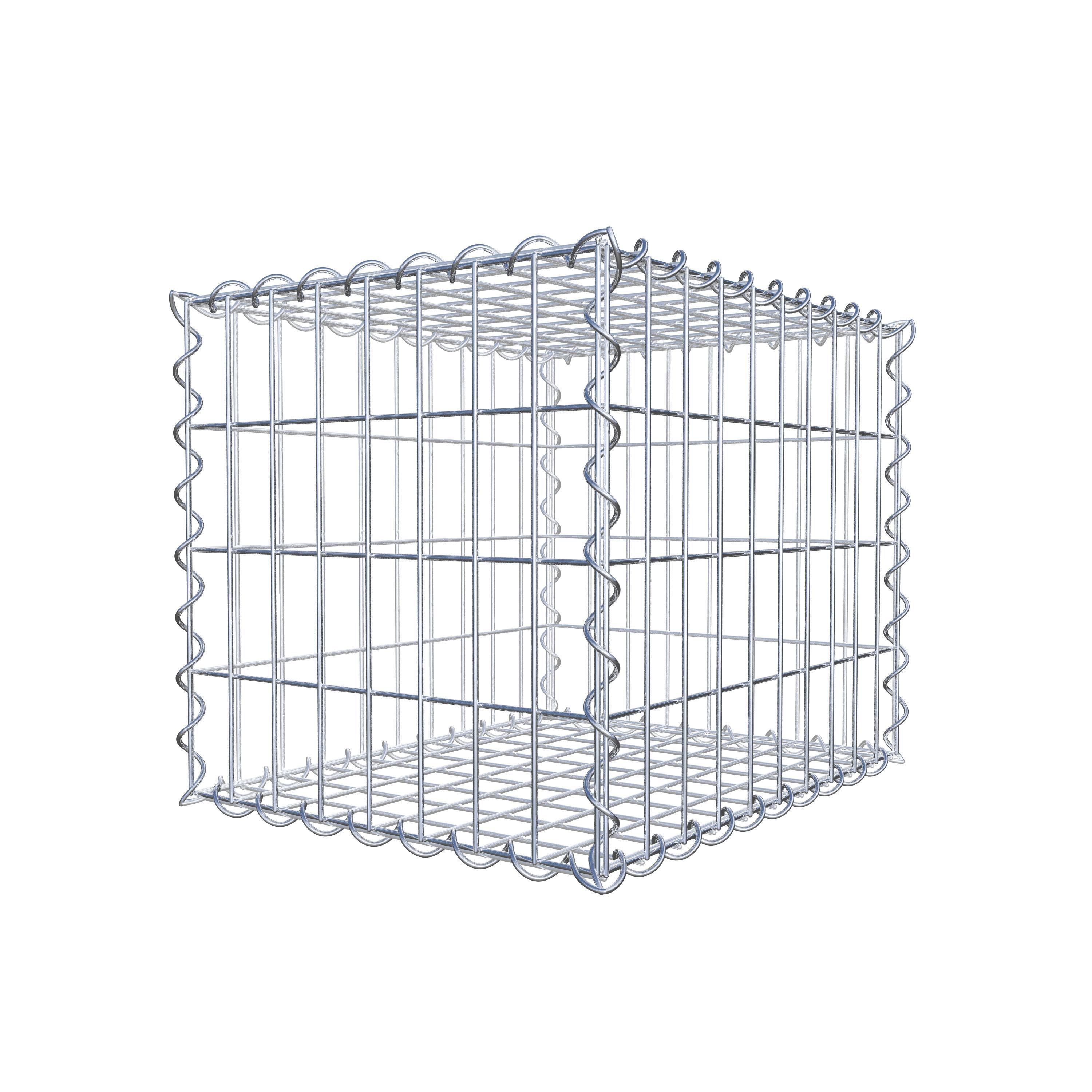 Schanskorf 50 cm x 40 cm x 40 cm (L x H x D), maaswijdte 5 cm x 10 cm, spiraalvormig