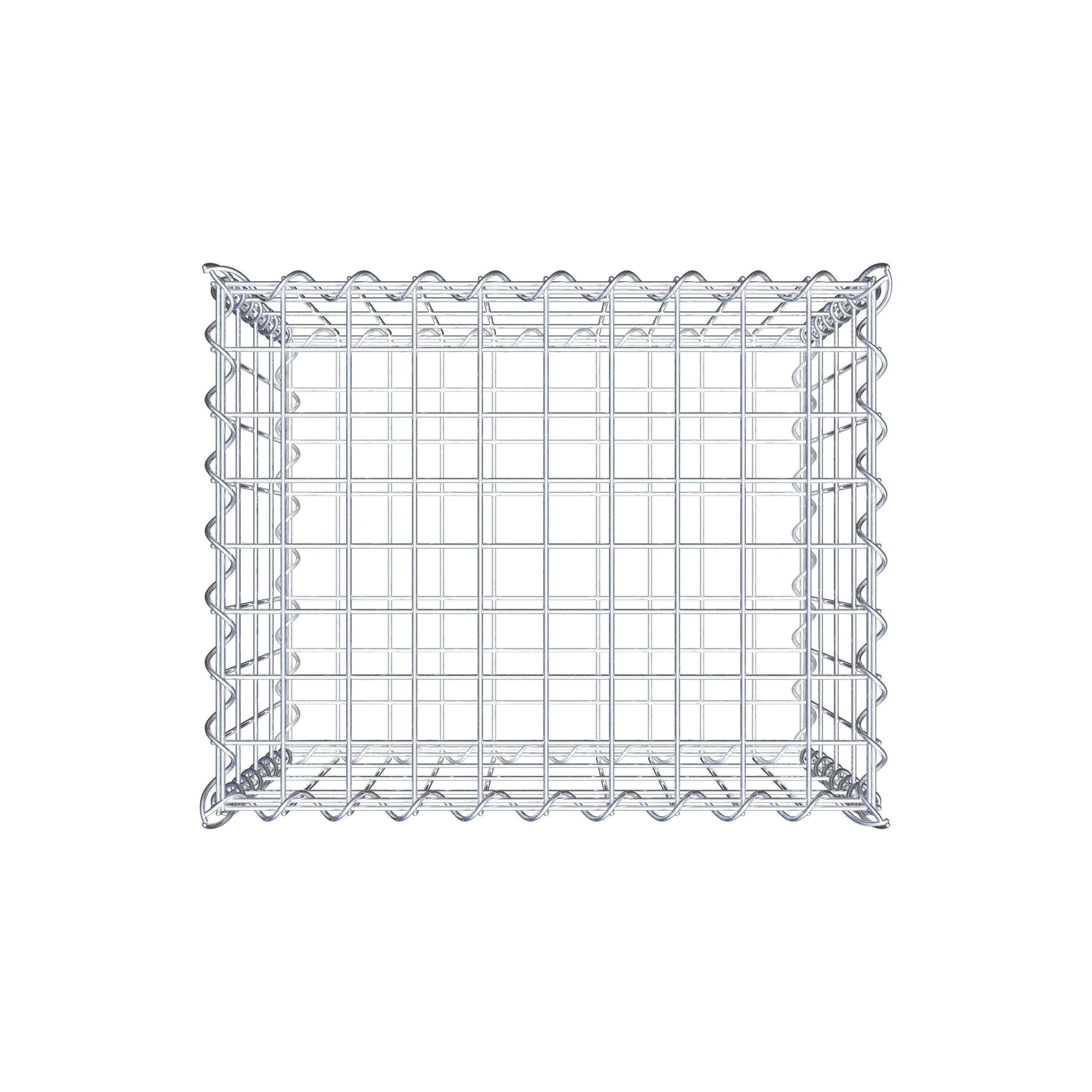 Schanskorf 50 cm x 40 cm x 40 cm (L x H x D), maaswijdte 5 cm x 10 cm, spiraalvormig