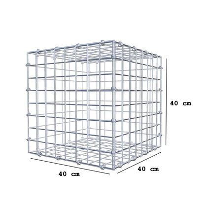 Gabion 40 cm x 40 cm x 40 cm (L x H x P), mailles 5 x 5 cm, anneau en spirale