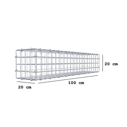 Gabion 100 cm x 20 cm x 20 cm (L x H x P), mailles 5 x 5 cm, anneau en spirale