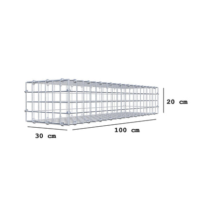 Schanskorf 100 cm x 20 cm x 30 cm (L x H x D), maaswijdte 5 x 5 cm, spiraalring