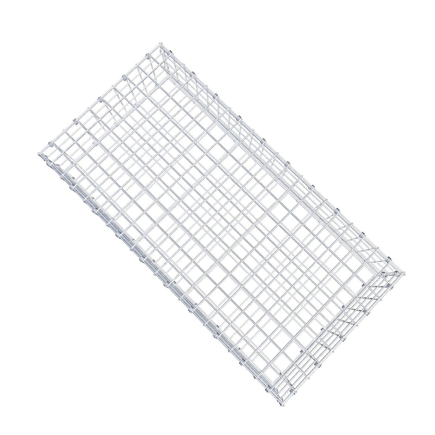 Gabion 100 cm x 20 cm x 50 cm (L x H x D), maskestørrelse 5 x 5 cm, spiralring
