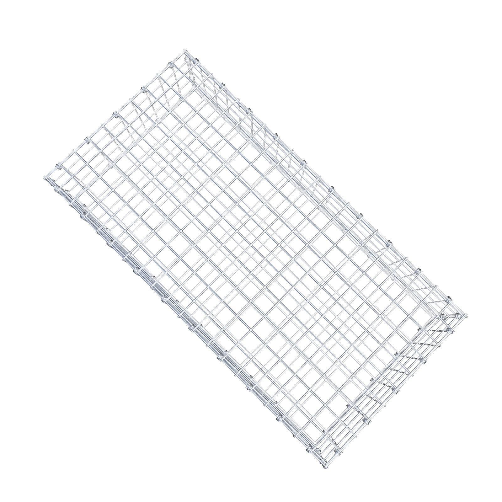 Gabion 100 cm x 20 cm x 50 cm (L x H x D), maskestørrelse 5 x 5 cm, spiralring