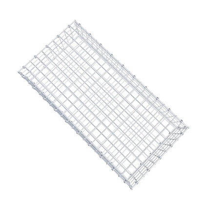 Gabion 100 cm x 20 cm x 50 cm (L x H x D), maskestørrelse 5 x 5 cm, spiralring