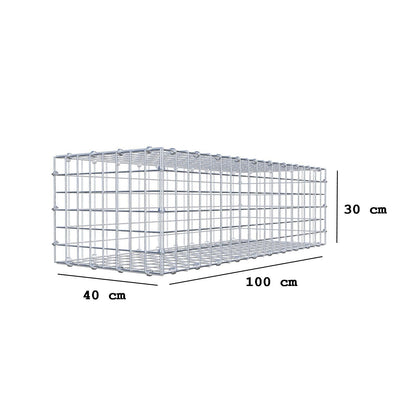 Gabion 100 cm x 30 cm x 40 cm (L x H x P), mailles 5 x 5 cm, anneau en spirale