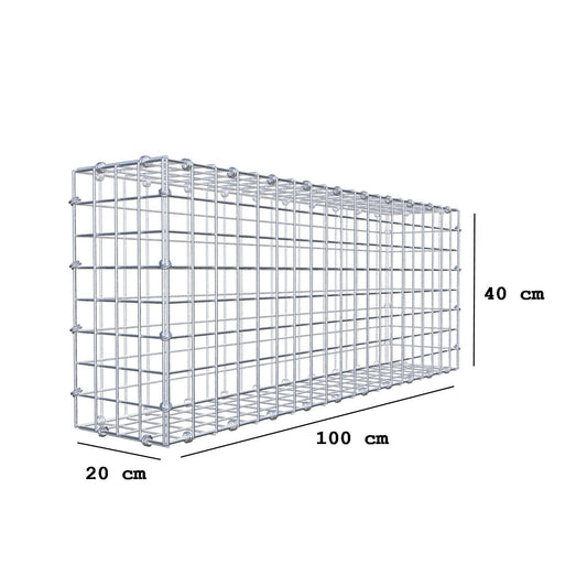 Gabion 100 cm x 40 cm x 20 cm (L x H x P), mailles 5 x 5 cm, anneau en spirale