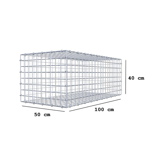 Gabion 100 cm x 40 cm x 50 cm (L x H x P), mailles 5 x 5 cm, anneau en spirale