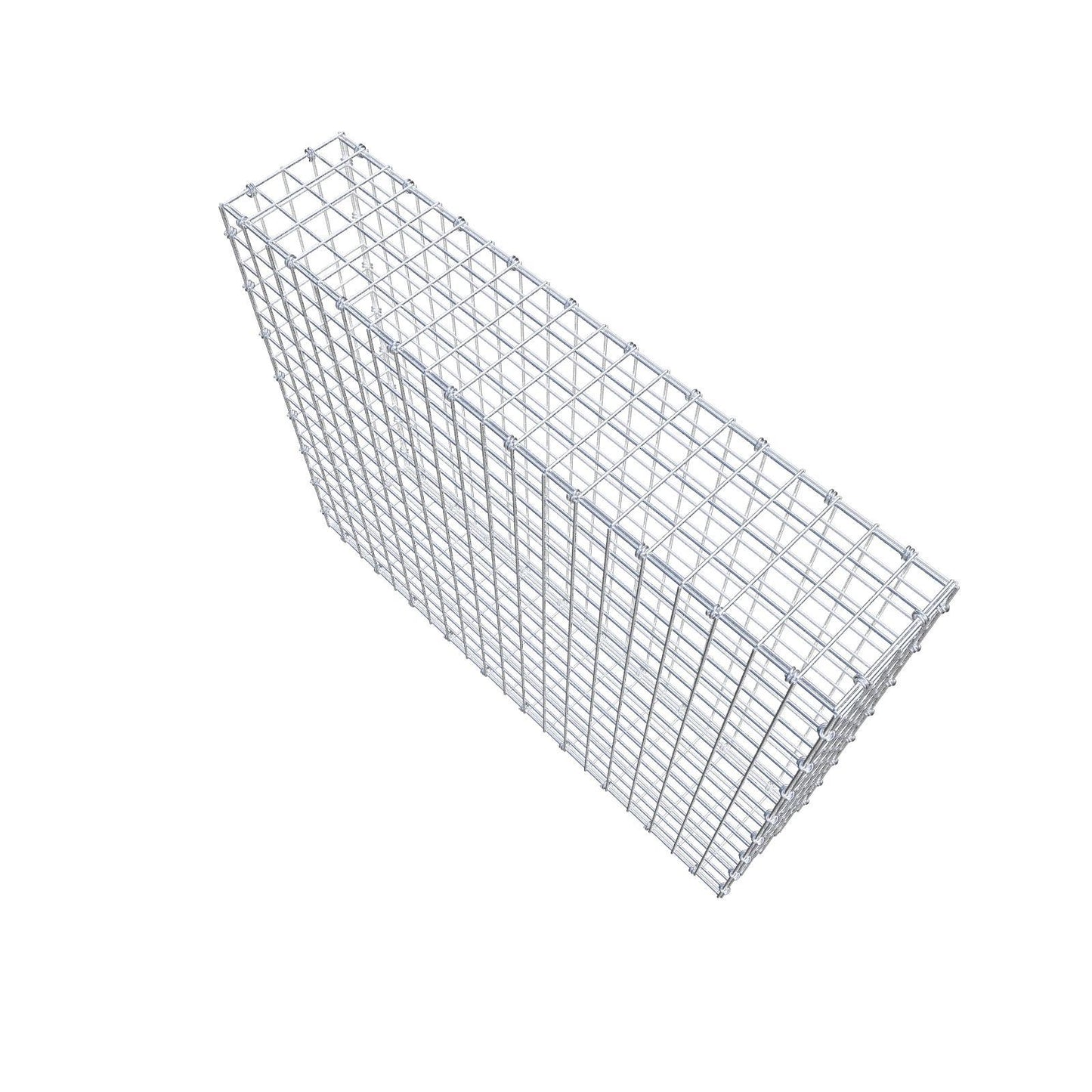 Gabion 100 cm x 80 cm x 20 cm (L x H x D), maskstorlek 5 x 5 cm, spiralring