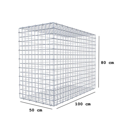 Gabion 100 cm x 80 cm x 50 cm (L x H x P), mailles 5 x 5 cm, anneau en spirale