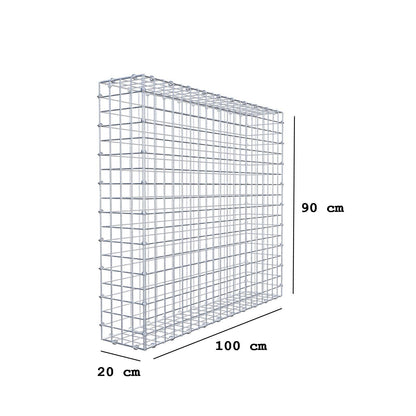 Gabion 100 cm x 90 cm x 20 cm (L x H x P), mailles 5 x 5 cm, anneau en spirale