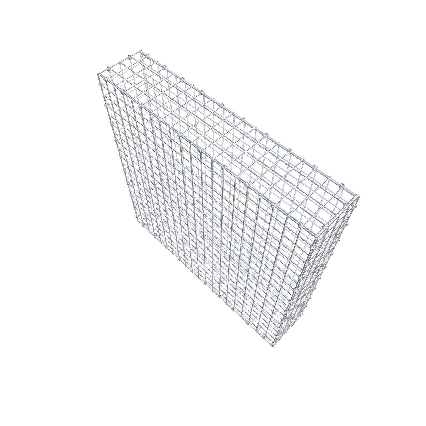Gabion 100 cm x 100 cm x 20 cm (L x H x D), maskstorlek 5 x 5 cm, spiralring