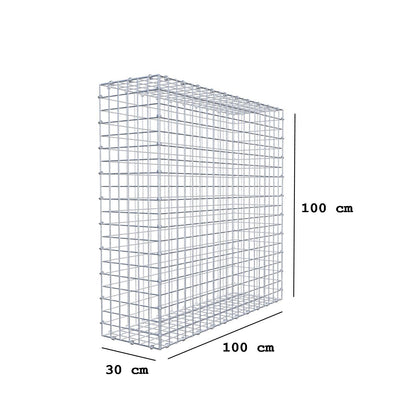 Gabion 100 cm x 100 cm x 30 cm (L x H x P), mailles 5 x 5 cm, anneau en spirale