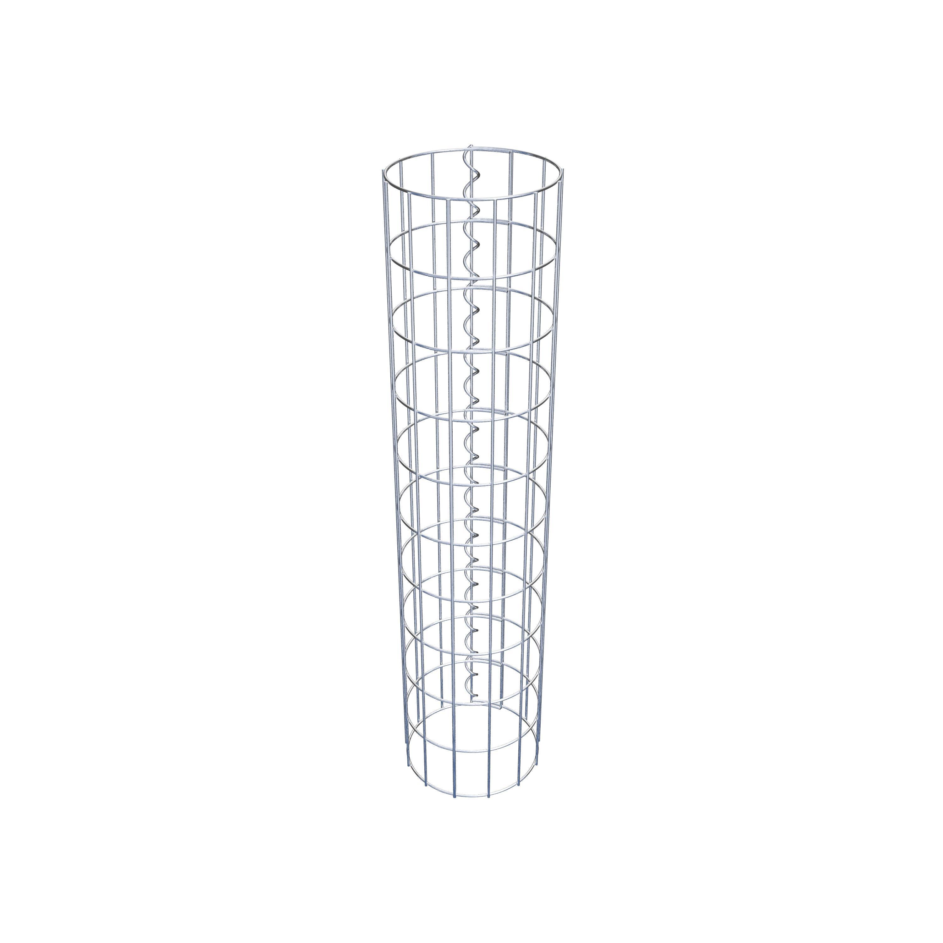 Coluna de gabião com diâmetro de 22 cm, malha redonda de 5 x 10 cm