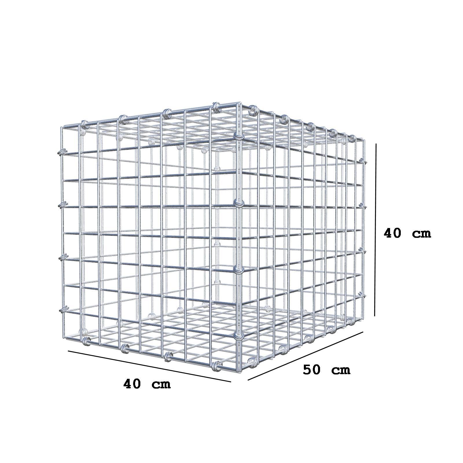 Gabion 50 cm x 40 cm x 40 cm (L x H x D), mesh size 5 x 5 cm, spiral ring