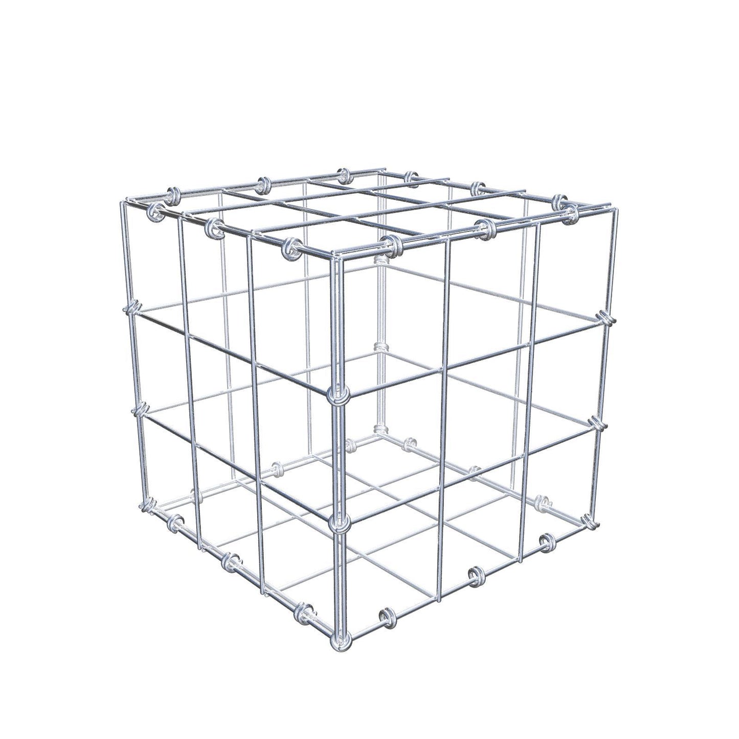 Gabion 30 cm x 30 cm x 30 cm (L x H x P), mailles 10 x 10 cm, anneau en spirale