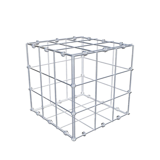 Gabion 30 cm x 30 cm x 30 cm (L x H x P), mailles 10 x 10 cm, anneau en spirale
