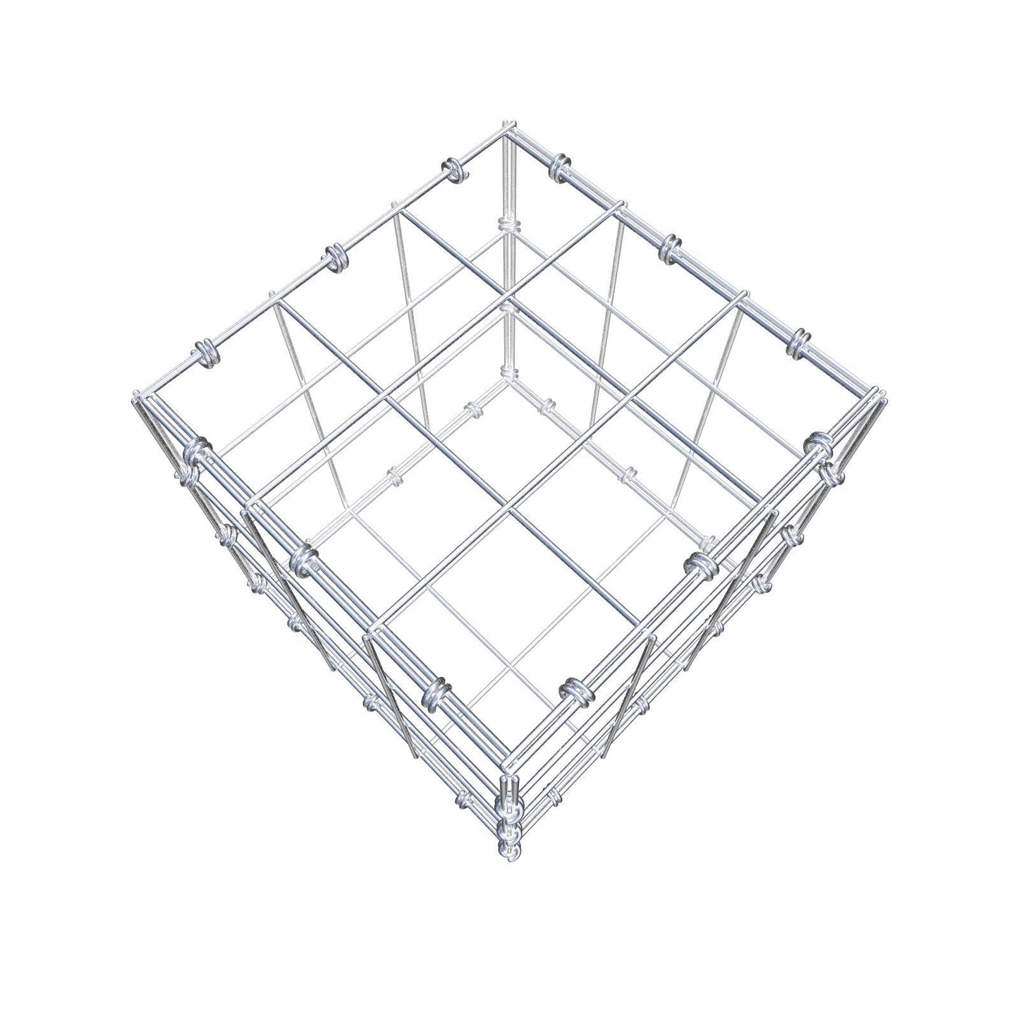 Gabion 30 cm x 30 cm x 30 cm (L x H x P), mailles 10 x 10 cm, anneau en spirale