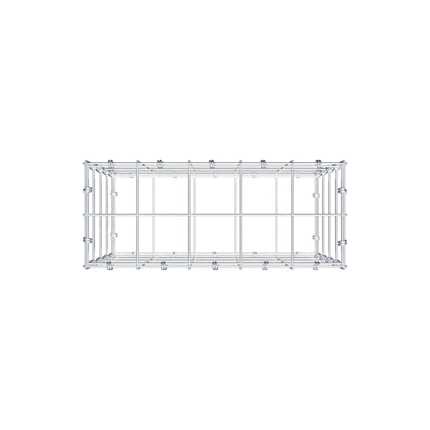 Schanskorf 50 cm x 40 cm x 20 cm (L x H x D), maaswijdte 10 x 10 cm, spiraalring