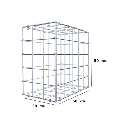 Gabion 50 cm x 50 cm x 30 cm (L x H x D), maskstorlek 10 x 10 cm, spiralring