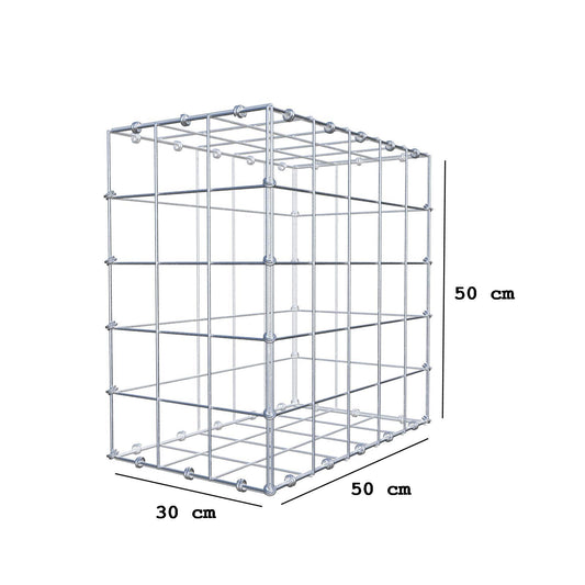 Gabion 50 cm x 50 cm x 30 cm (L x H x P), mailles 10 x 10 cm, anneau en spirale