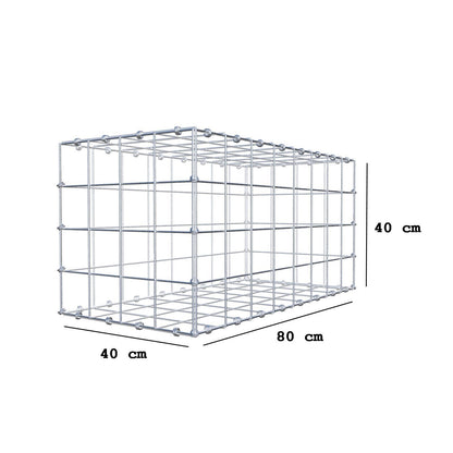 Gabion 80 cm x 40 cm x 40 cm (L x H x P), mailles 10 x 10 cm, anneau en spirale