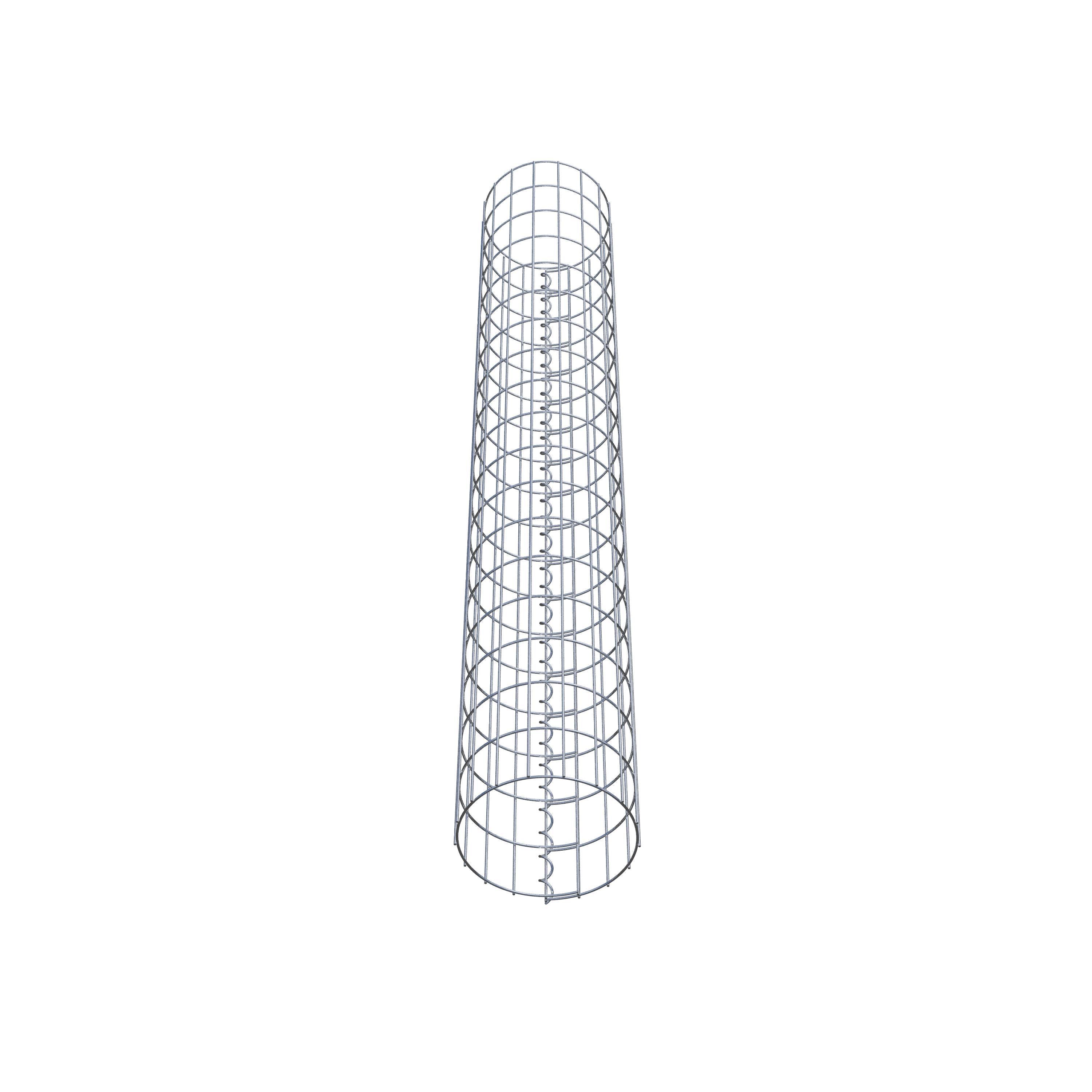 Coluna de gabião com diâmetro de 27 cm, malha redonda de 5 x 10 cm