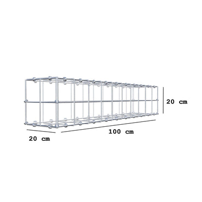 Schanskorf 100 cm x 20 cm x 20 cm (L x H x D), maaswijdte 10 x 10 cm, spiraalring
