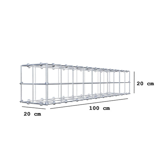 Gabião 100 cm x 20 cm x 20 cm (C x A x P), malhagem 10 x 10 cm, anel espiral