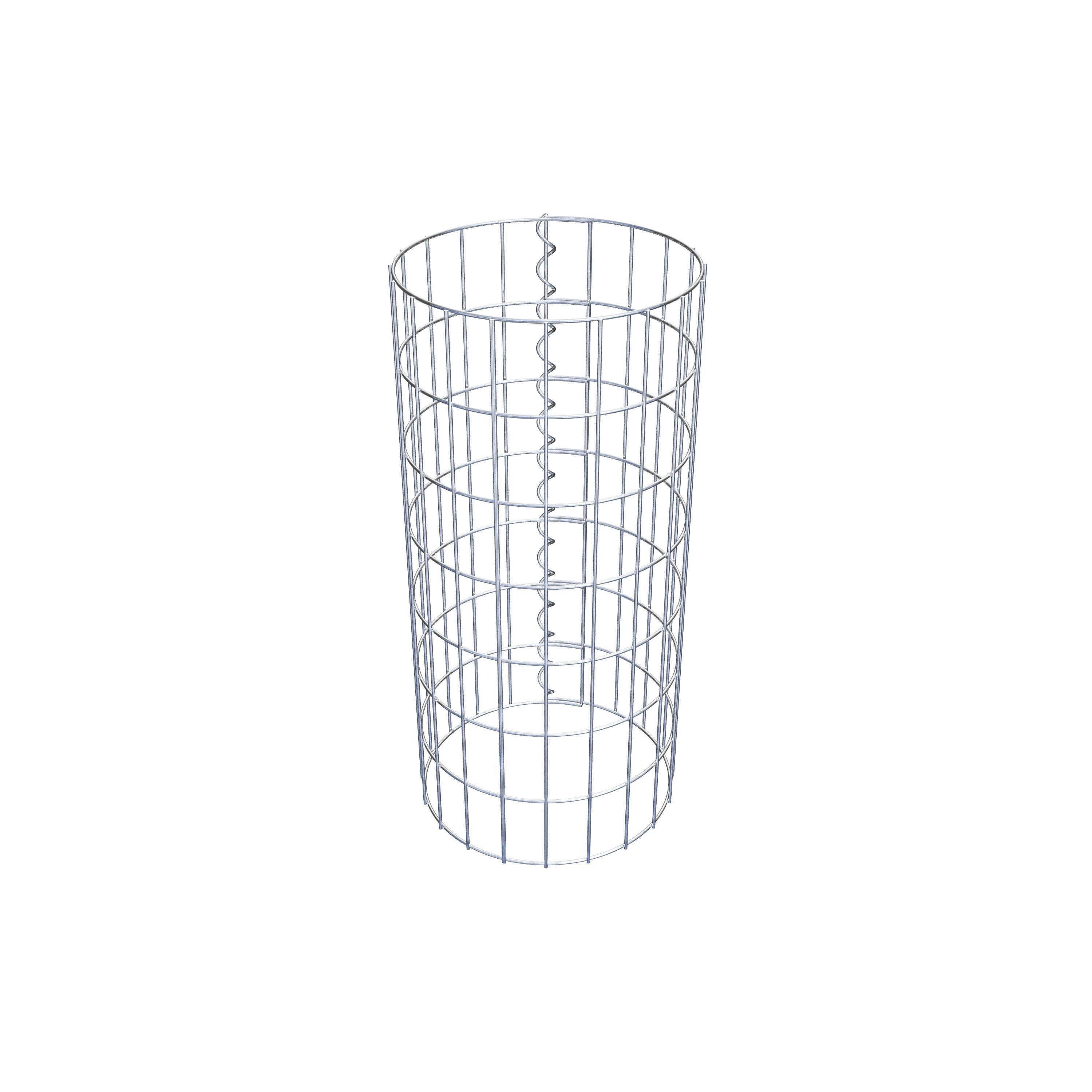 Coluna de gabião diâmetro 32 cm, malha 5 x 10 cm redonda